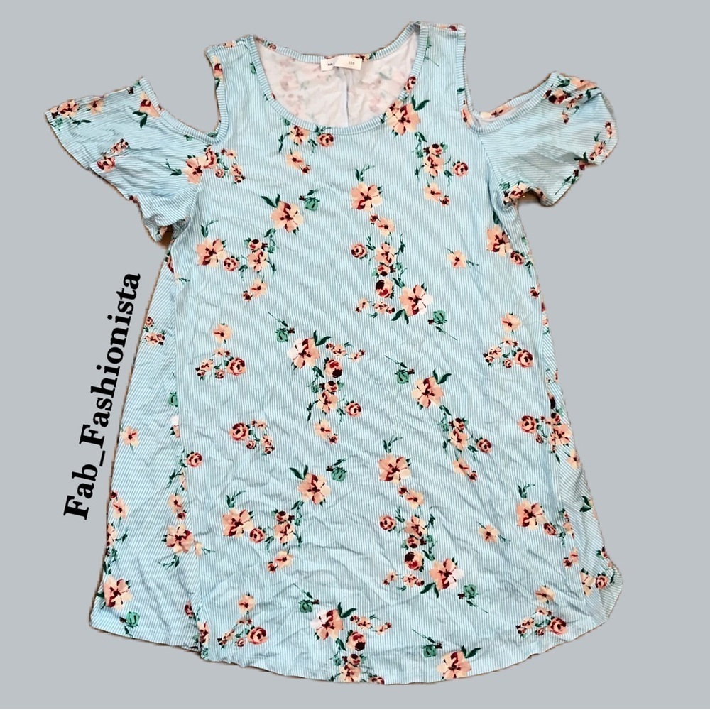 Floral off shoulder tunic dress top